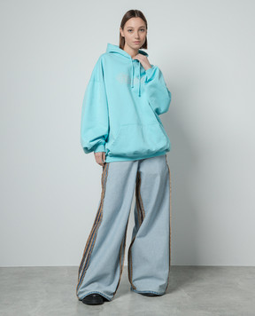 Vetements Блакитне худі з логотипом UE64HD270M