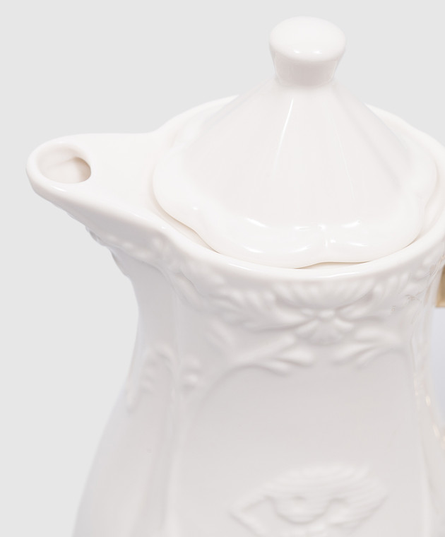 SELETTI White porcelain teapot with textured pattern 09866 image 3