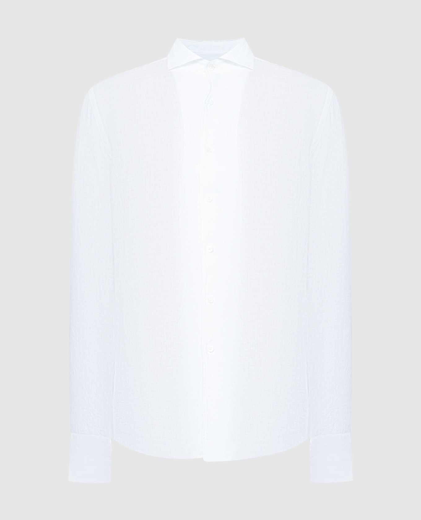 White straight cut shirt made of linen