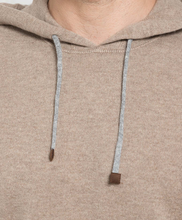 Brunello Cucinelli Коричневые худи из шерсти, кашемира и шелка M3623218 изображение 5