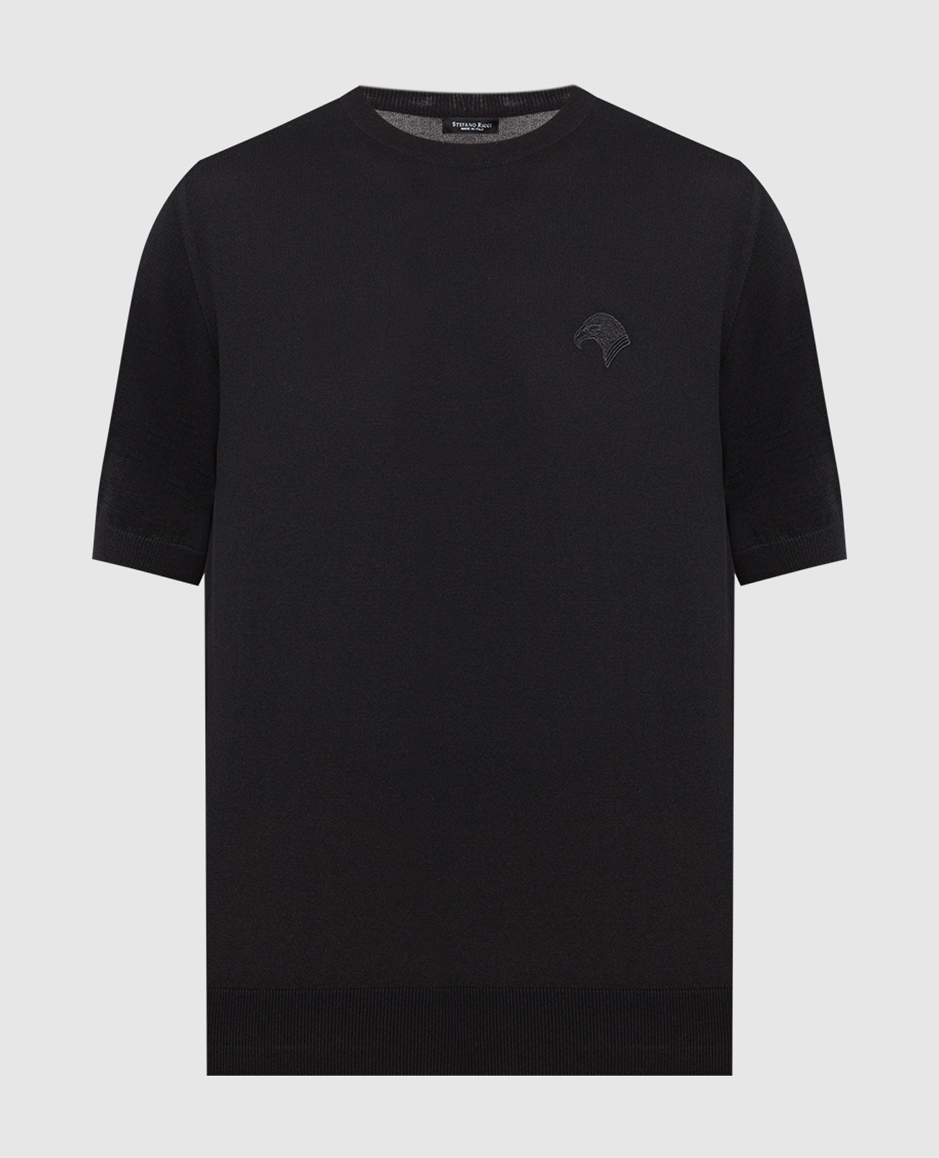 Black t-shirt with logo embroidery