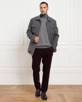 Brunello Cucinelli Серый гольф из шерсти и кашемира M2400103