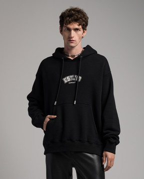 Off-White Черные худи Logic с вышивкой и принтом логотипа OMBB085G23FLE015