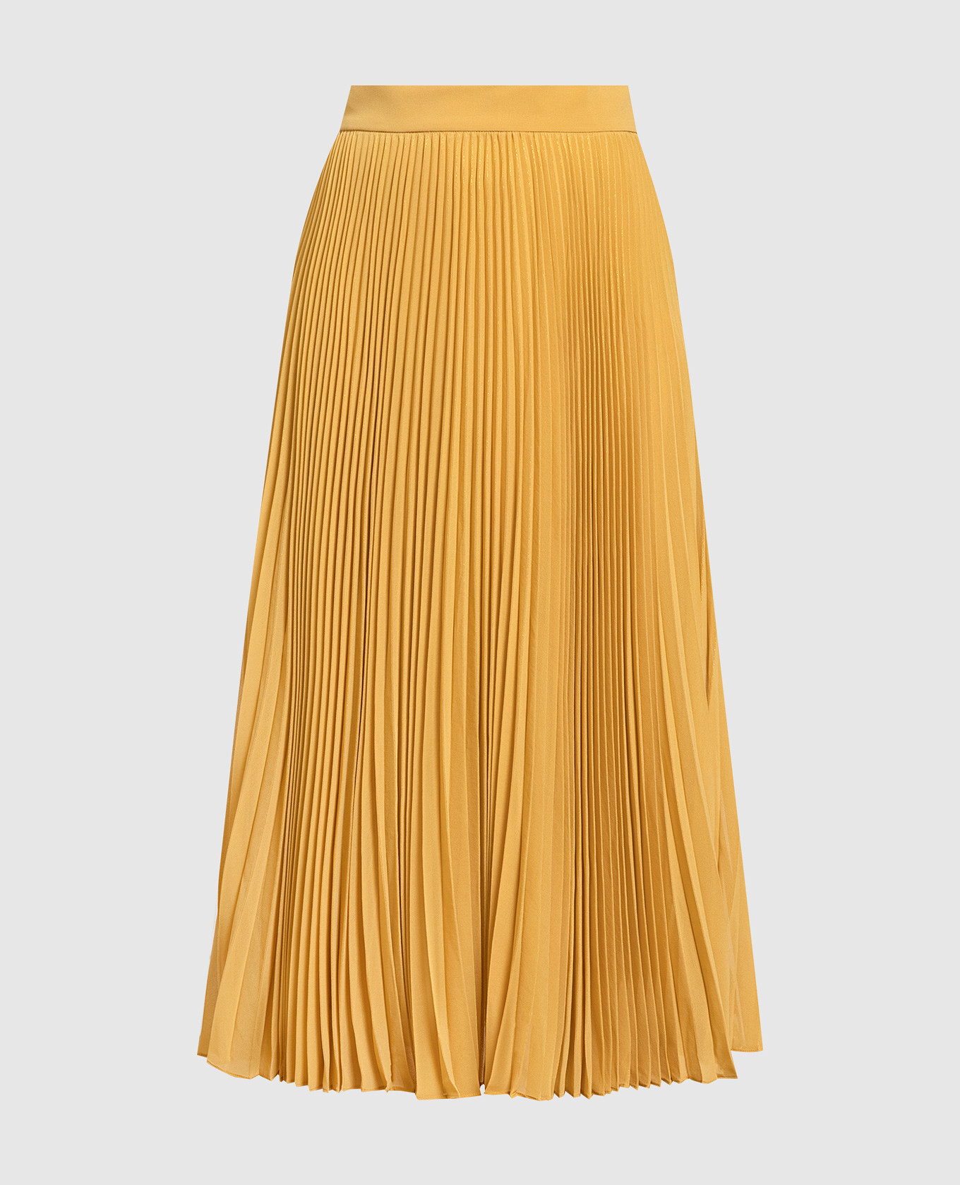 Желтая юбка-плиссе с люрексом