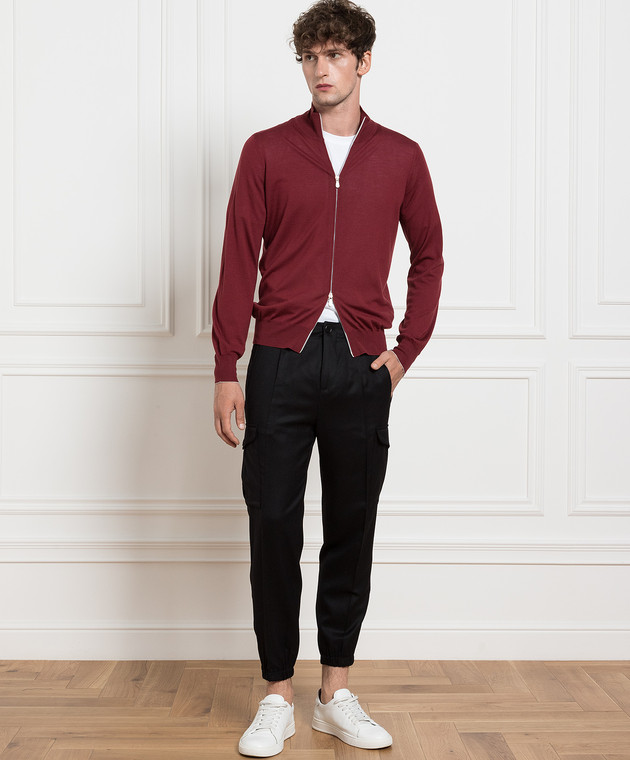 Brunello Cucinelli Бордовый кардиган из шерсти и кашемира M2400106 изображение 2
