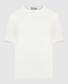 Canali Біла футболка з перфорацією MK02057C0719