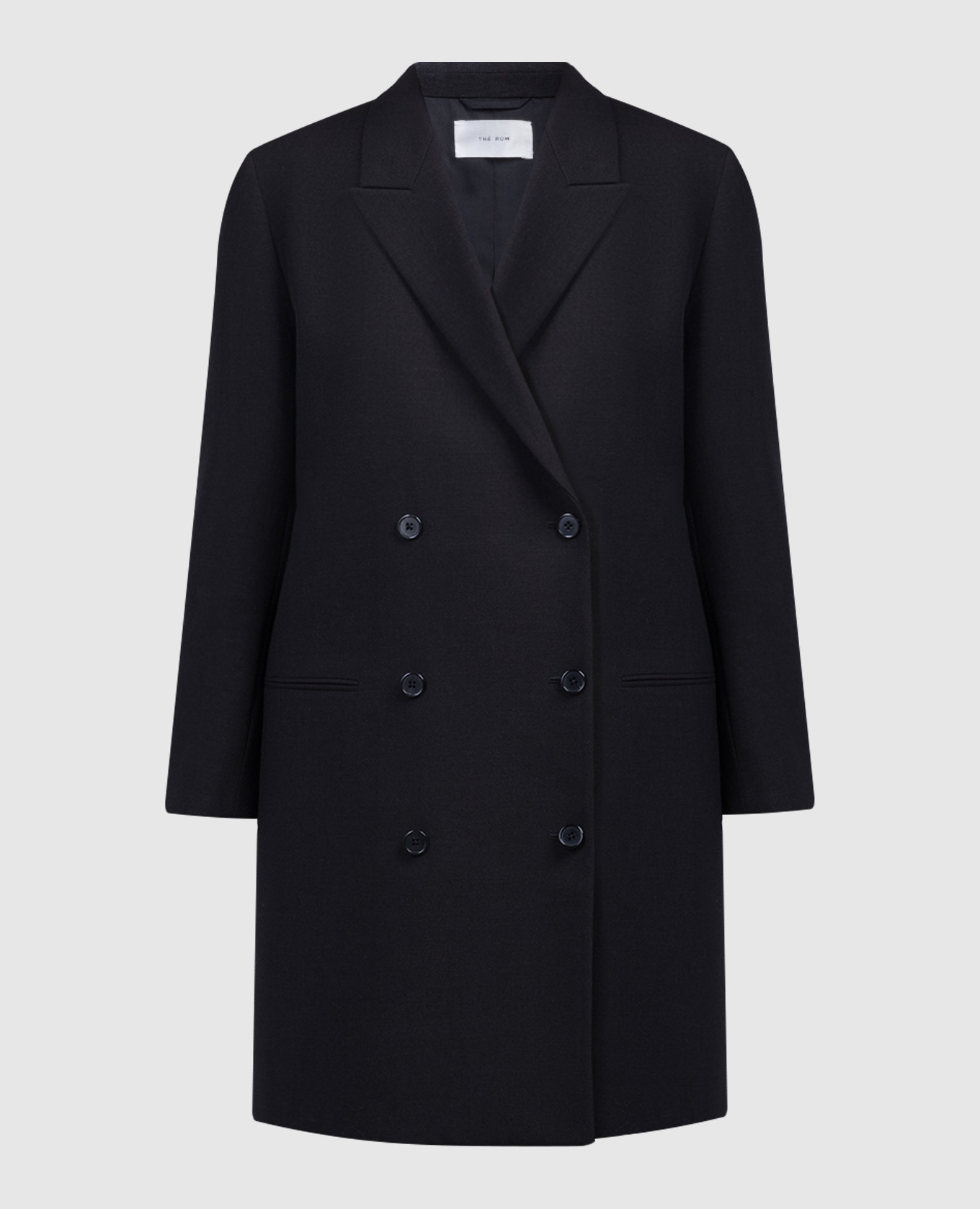 

Черное двубортное пальто Paride из шерсти, Черный, Пальто