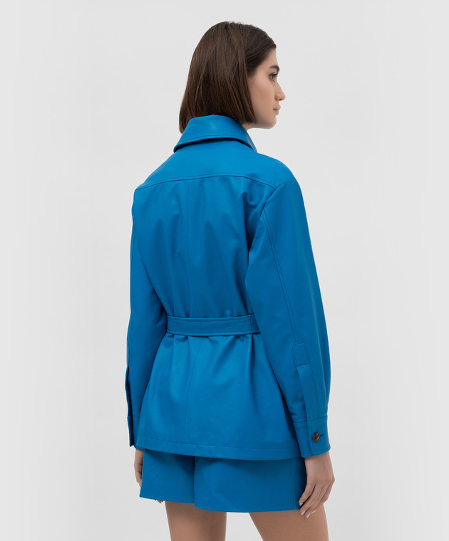 Simonetta Ravizza Синя шкіряна куртка S02JA81L1 зображення 4