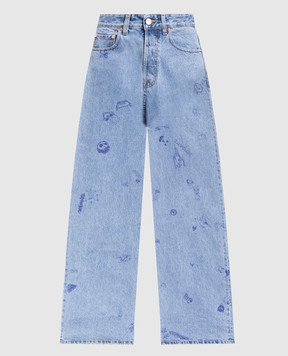Vetements Голубые джинсы в принт UE54PA160N