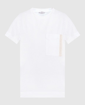 Peserico Біла футболка з ланцюжком моніль S06652J000070