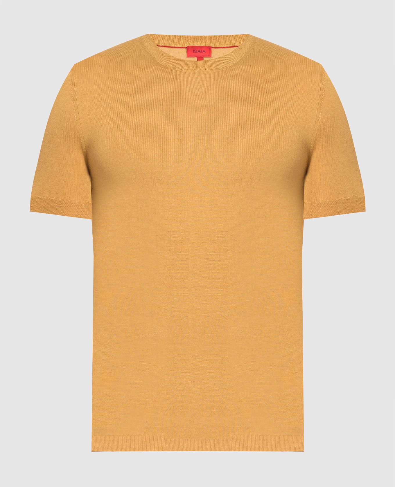 Желтая футболка из кашемира и шелка