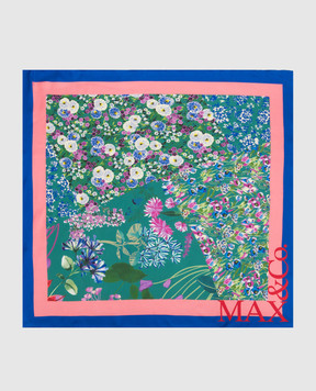 Max & Co Green silk scarf with floral print BREMA