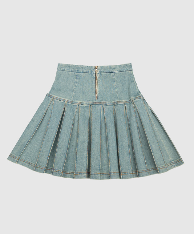 Balmain Children's blue denim skirt with pleats BT7A11D00381214 image 2