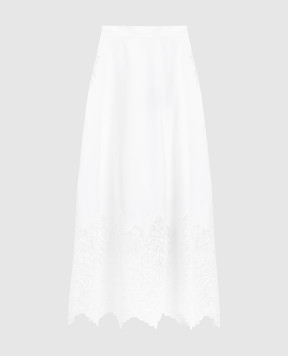 Loro Piana Белая юбка с кружевом FAM0879