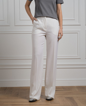 Max Mara Белые штаны AGAMI из шерсти AGAMI