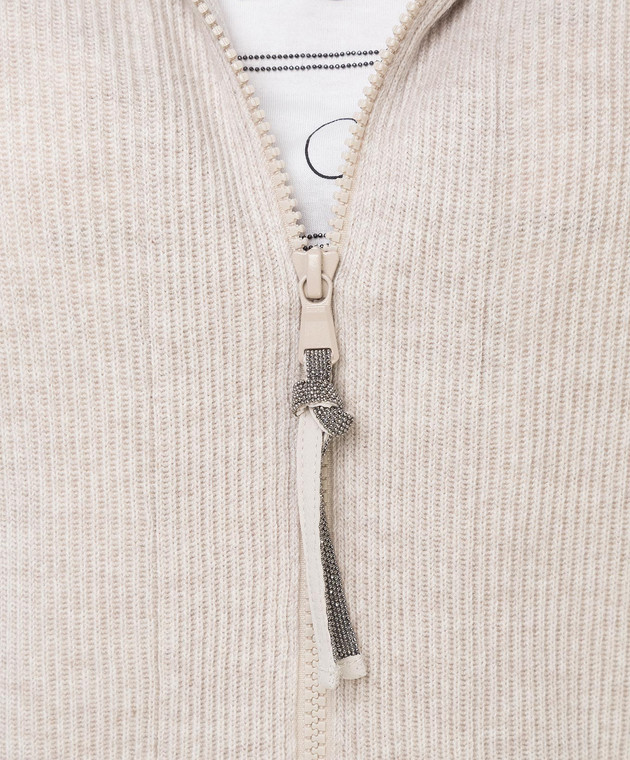 Brunello Cucinelli Бежевая спортивная кофта из кашемира M12164806 изображение 5