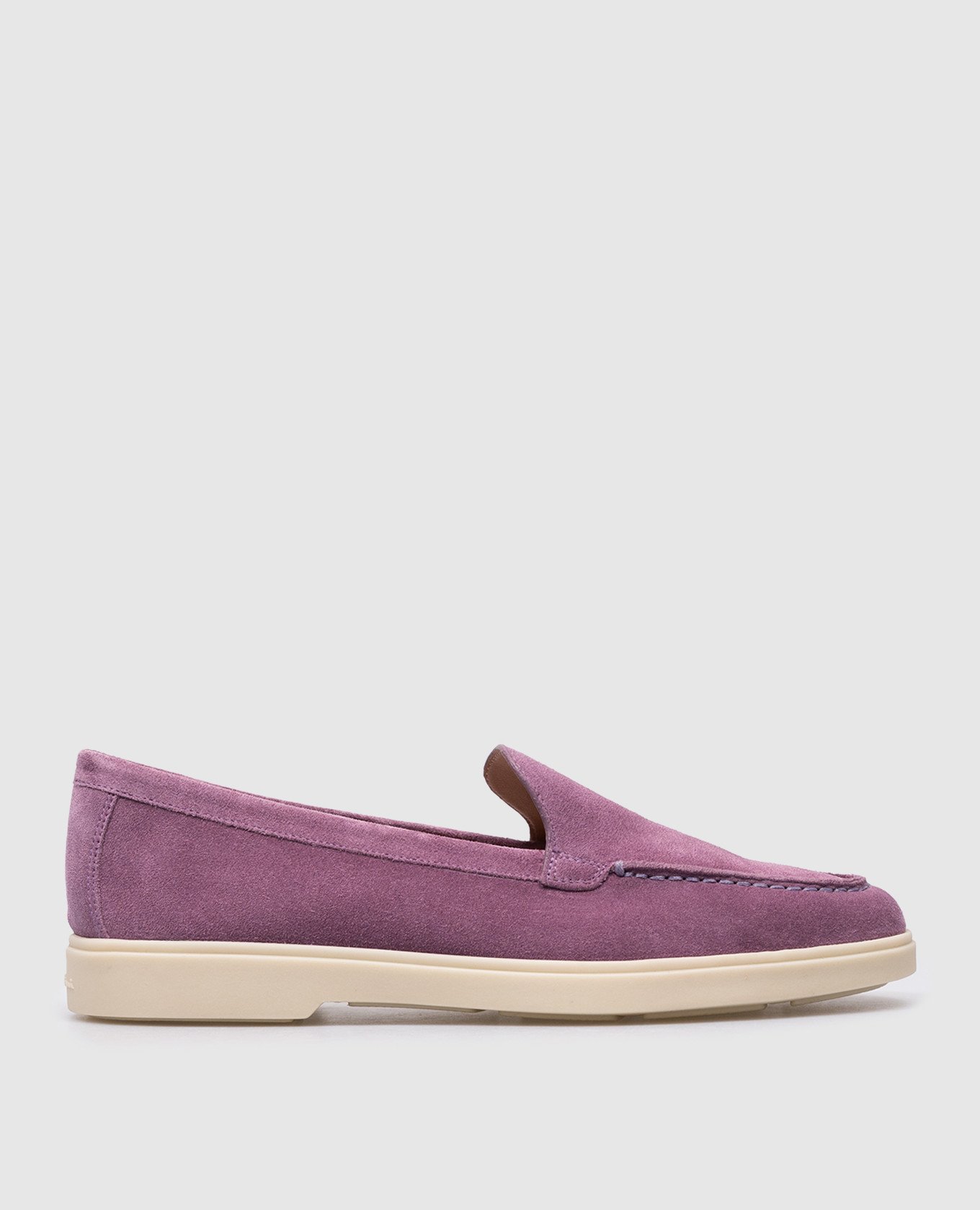 Purple logo suede loafers