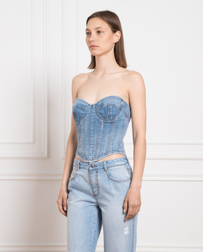 Ermanno Scervino Блакитний джинсовий топ-бюстьє D422L300FRQ