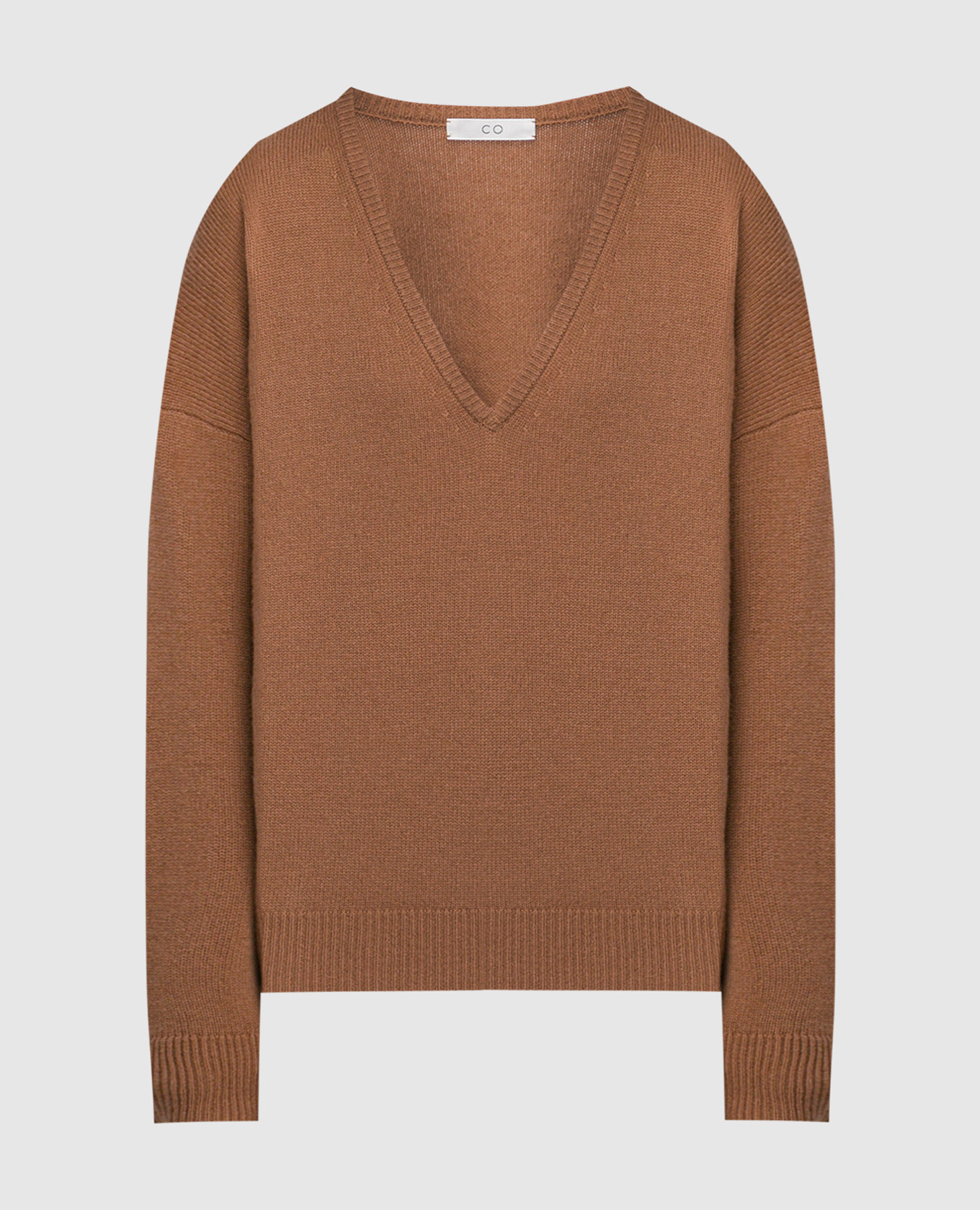 Коричневый пуловер из кашемира