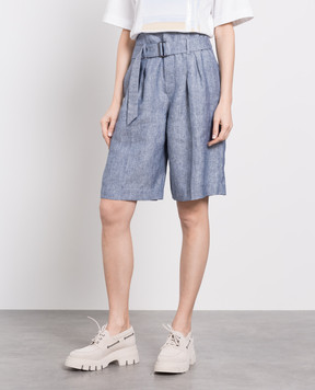 Brunello Cucinelli Блакитні шорти у візерунок MW459P7837