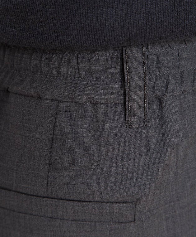 Brunello Cucinelli Gray pants with monil chain MPW07P7811 image 5