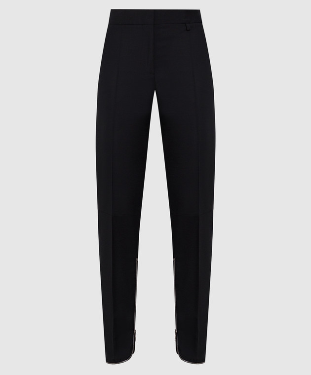 Givenchy Чорні штани з блискавкою в бічних швах BW50SZ13QB