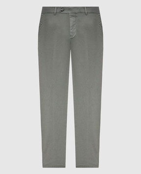 Brunello Cucinelli Зеленые зауженные брюки M289LI1770