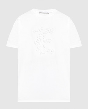 Ermanno Scervino Белая футболка с вышивкой логотипа D422L322DUX