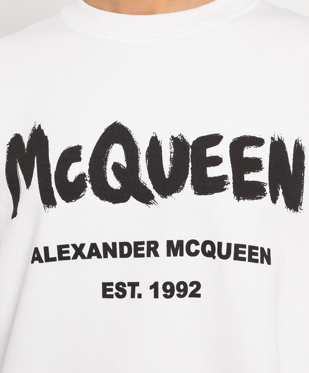 Alexander McQueen - Белый свитшот с принтом Mcqueen Graffiti