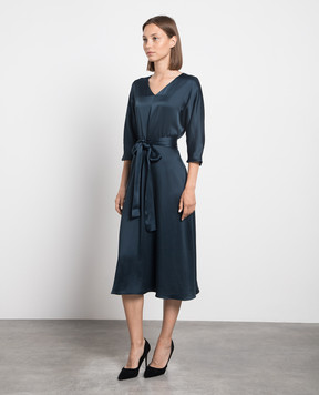 Max Mara Синее платье миди PANTERA