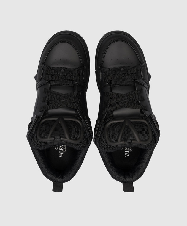 Valentino VLogo Signature Black Leather Sneakers 2Y2S0F89YPB изображение 4