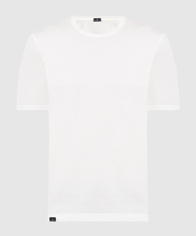 CAPOBIANCO White t-shirt with logo patch 14M660AL01
