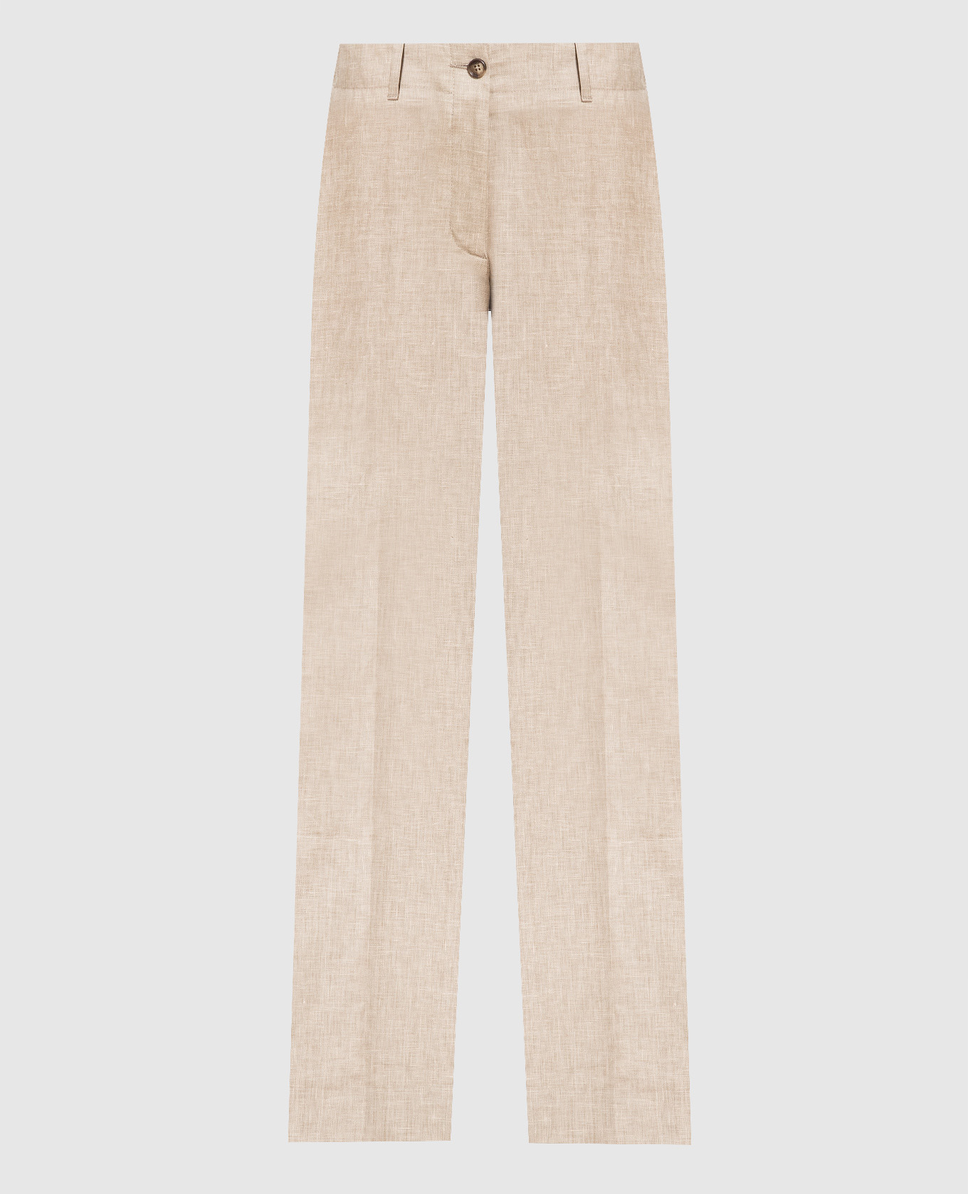 Brown trousers made of linen, wool and silk