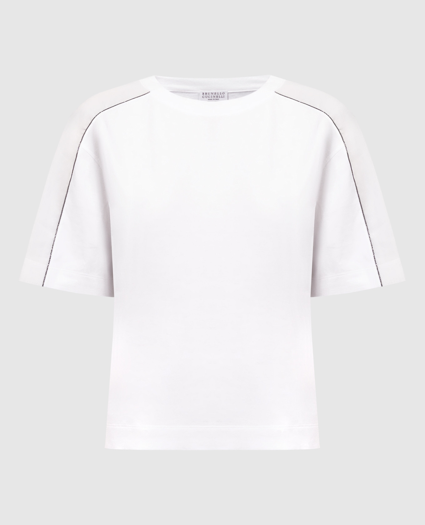 Белая футболка с цепочкой мониль из эколатуни