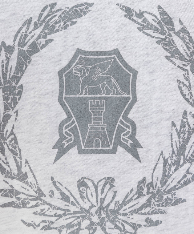 Brunello Cucinelli Gray melange t-shirt with logo print M0T618452 image 5