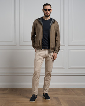 Loro Piana Синяя футболка с шелком FAF6128