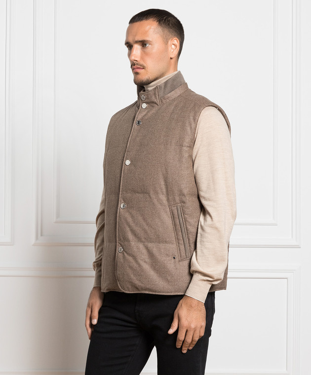 Stefano Ricci Коричневый пуховой жилет MDJ33000503813 изображение 3