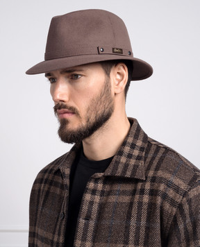 Borsalino Коричневий капелюх Alessandria з вовни з ремінцем 390083