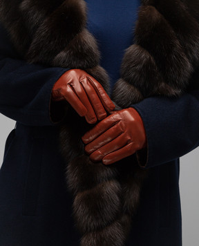 Sermoneta Gloves Коричневые кожаные классические перчатки SG304