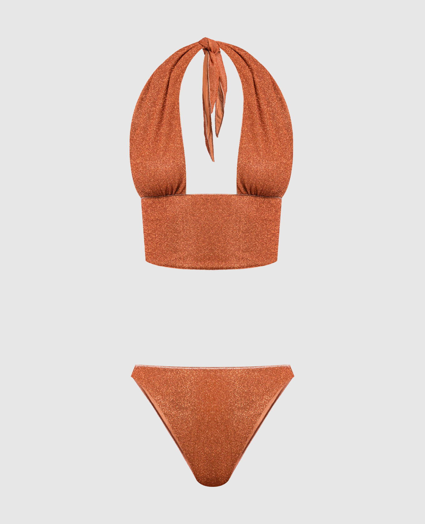 Orange swimsuit HS22 Lumiere Top 90s Bottom with lurex