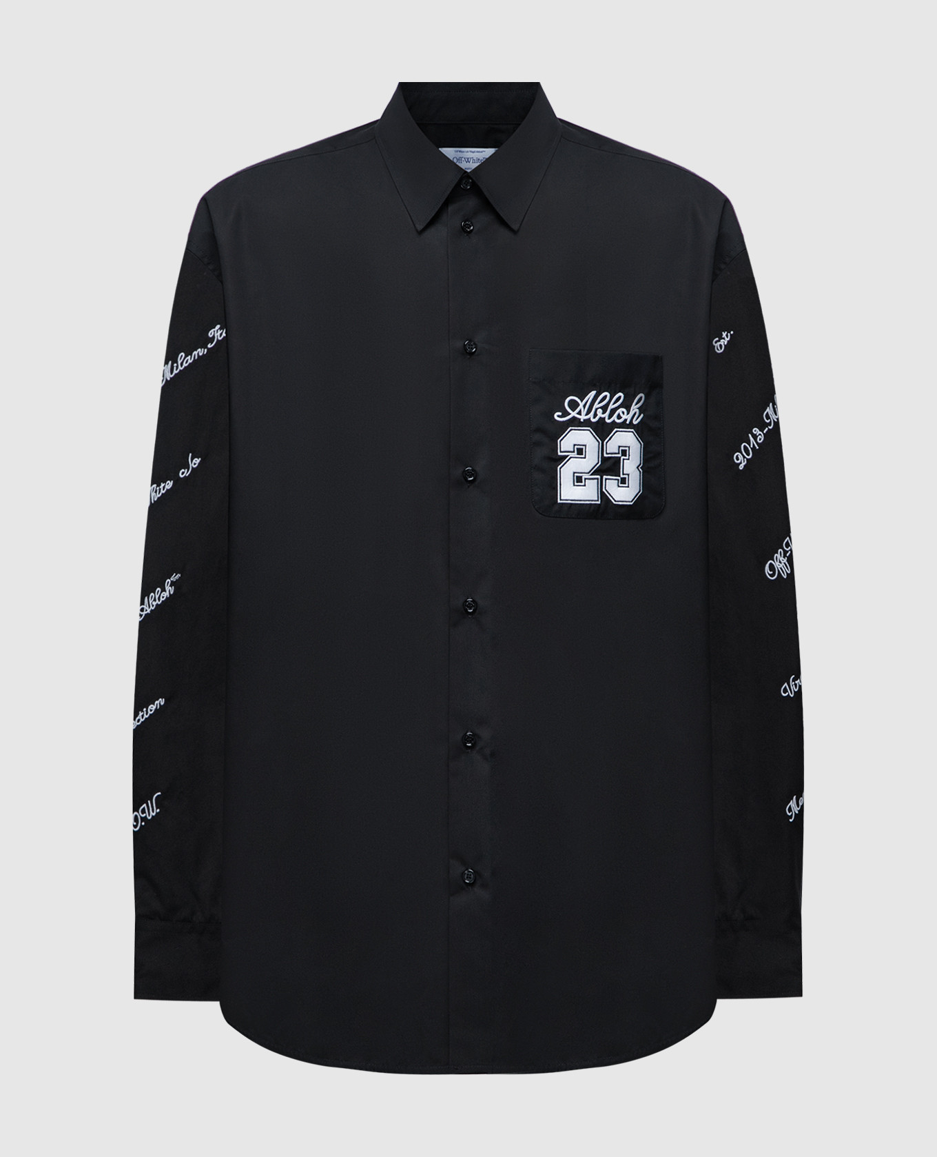 Черная рубашка с вышивкой 23 Logo