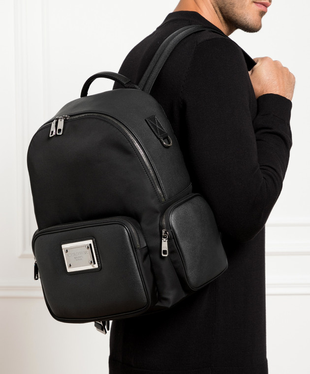 Dolce&Gabbana Black combination backpack with logo BM2247AD447 image 2