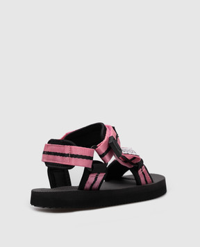 Palm Angels Детские розовые сандалии с логотипом Palm Angels & SUICOKE PGIH002S24FAB001