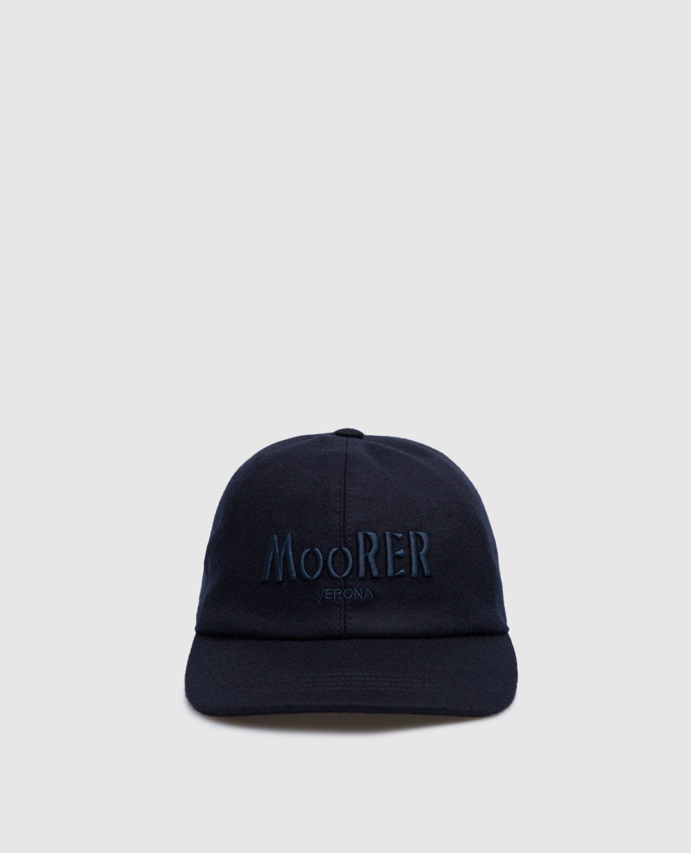 Robinson-Mütze aus marineblauer Wolle mit Logo-Stickerei