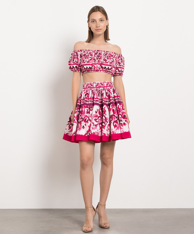 Dolce&Gabbana Pink top in Majolica print F755RTHH5BA image 2