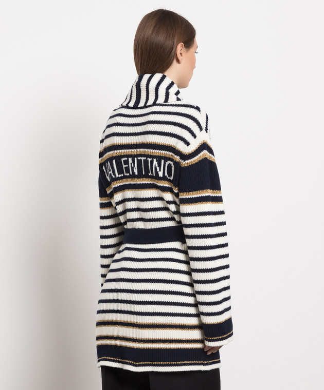 Valentino White striped wool cardigan 3B3KH01U835 image 4