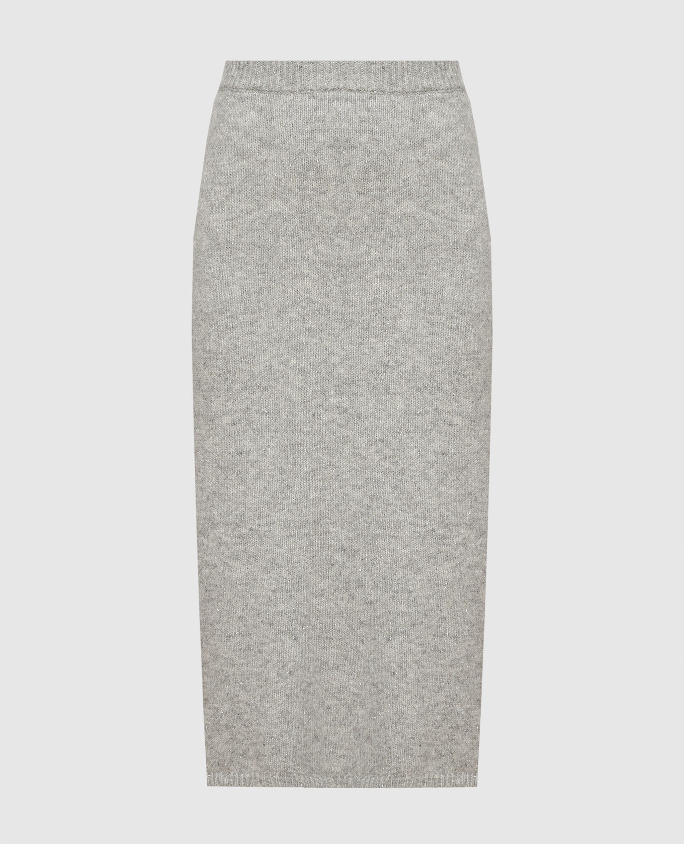 Gray midi skirt with lurex