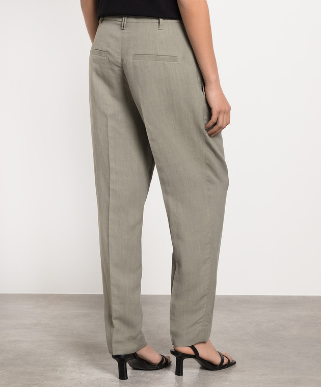 Brunello Cucinelli Штани кольору хакі з ланцюжком моніль MH126P8292 зображення 4