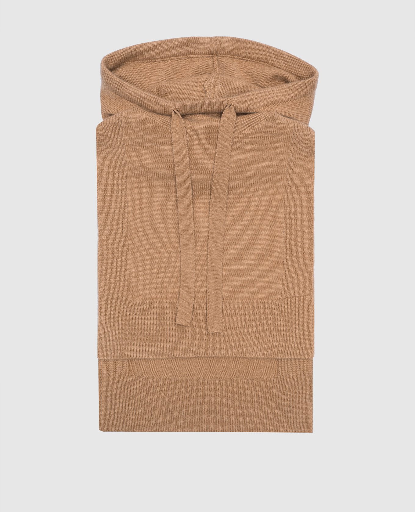 Brown hood with cashmere bib
