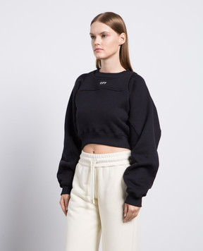 Off-White Чорний світшот з вишивкою логотипа OWBA071F23JER001